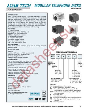 MTJ-88C01-FSP-PG6-LH-M20 datasheet  